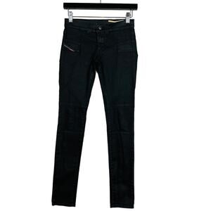 Diesel Jegonfire Wax Jegging Black Low Waist Casual - 25